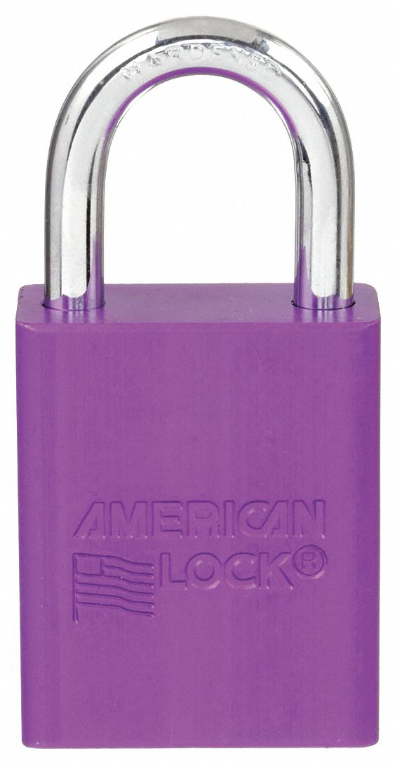 Lockout Padlock: Keyed Different, Aluminum, Std Body Body Size, Boron Alloy, Std, Key
