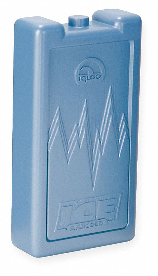 Reusable Ice Block, 7 in x 1 1/2 in x 3 3/4 in, Blue Grainger