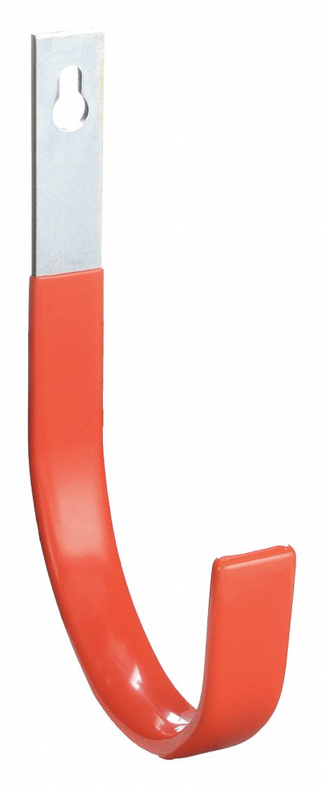 STEEL HOOK RED VINYL COATED 9 IN L