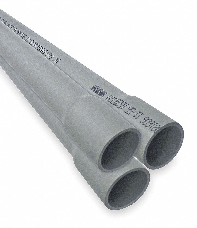 4 In. Schedule 40 Rigid PVC Non-Metallic Conduit 10 Ft. Lengths With Bell  End (Lift = 570 Ft.)