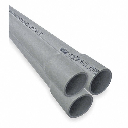 PVC Conduit: Schedule 40, 4 in Trade Size, 10 ft Nominal Lg