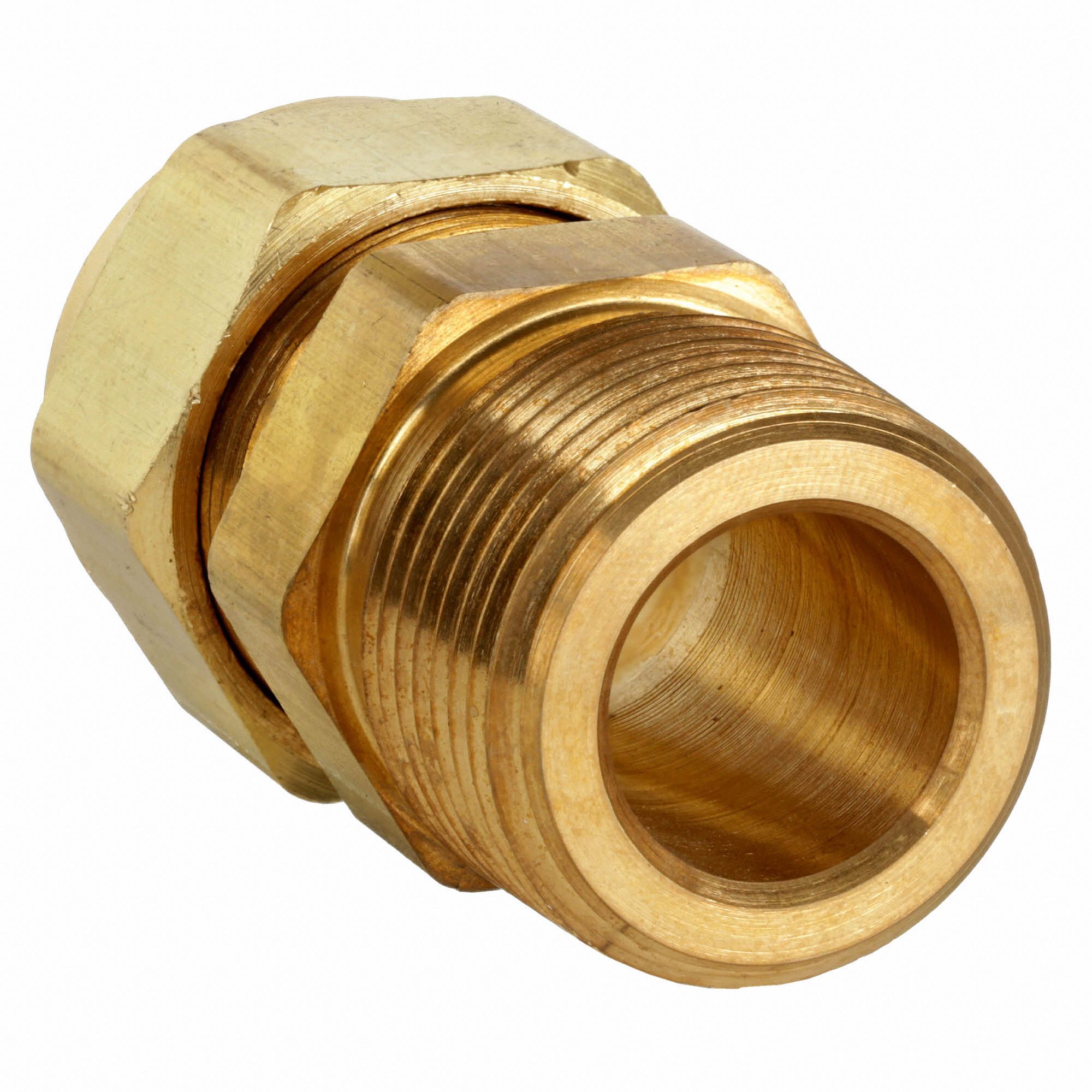 PARKER Male Connector Brass, For 3/4 in Tube OD, 3/4 in Pipe Size
