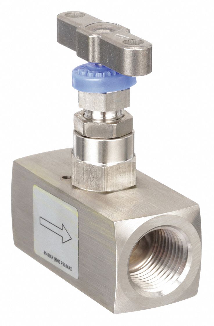 PARKER Needle Valve: Straight Fitting, Stainless Steel, 1/2 in Pipe Size,  FNPT, 0.35 gpm Max. Flow