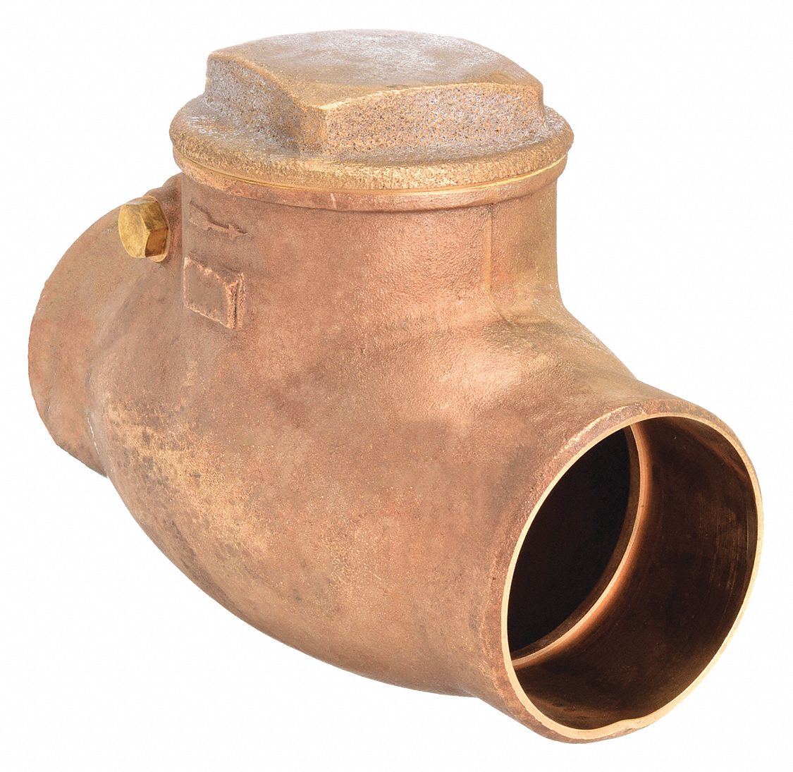 Swing Check Valve: Swing, Inline Valve Body, 3 in Pipe Size, Sweat x Sweat, Bronze