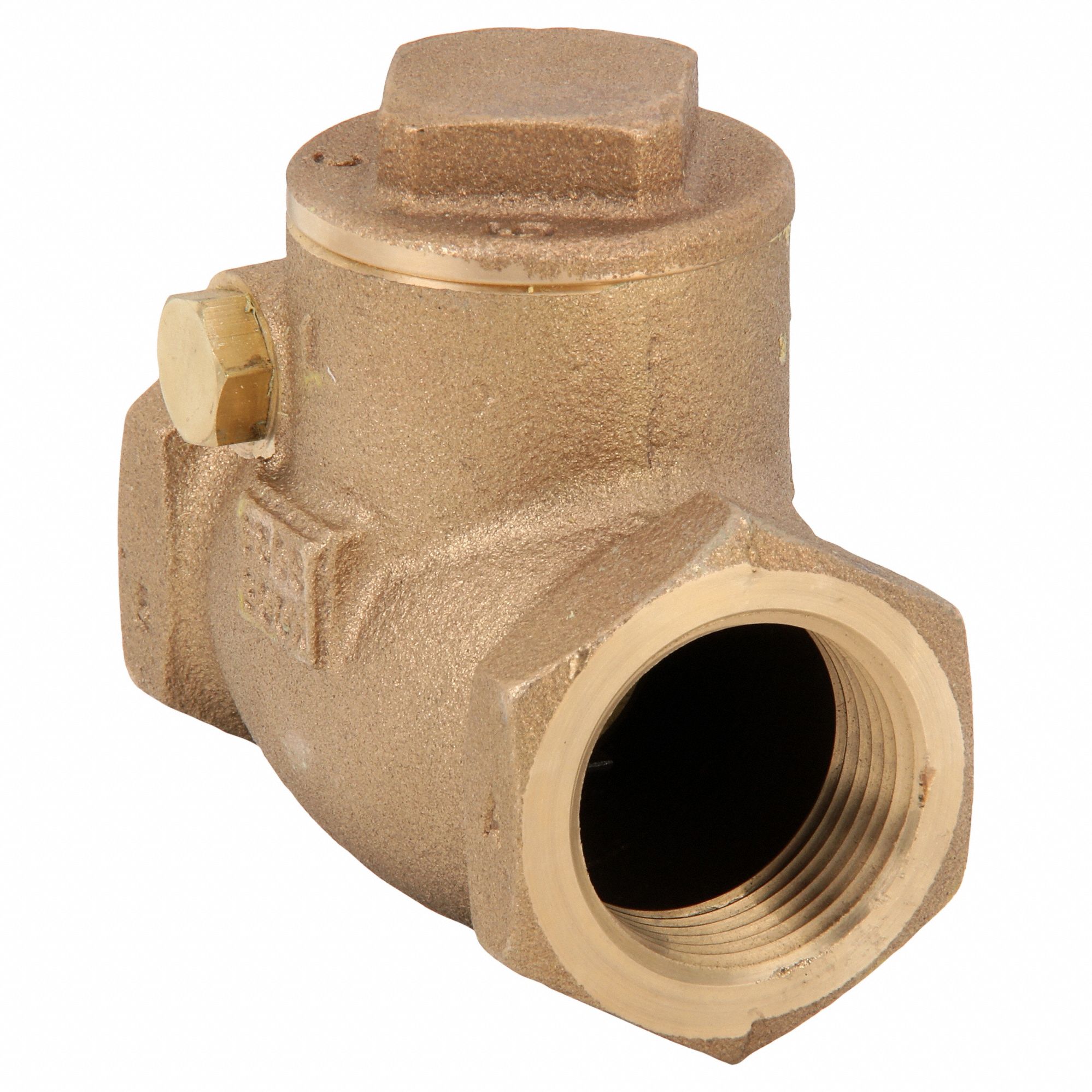 SWING CHECK VALVE, SWING, INLINE VALVE BODY, 1 IN PIPE, FNPT X FNPT, BRONZE