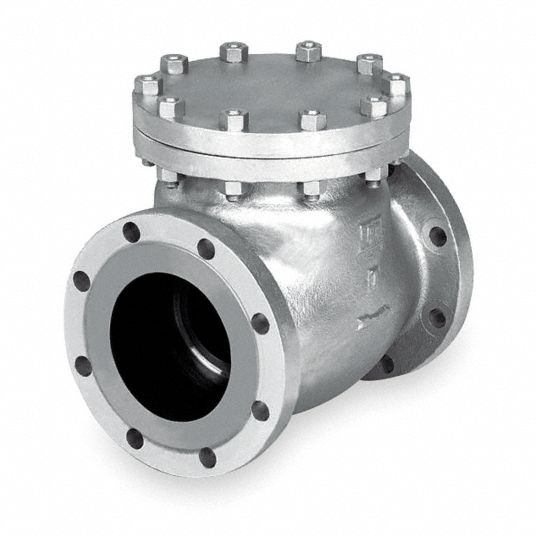 MILWAUKEE VALVE Check Valve, 8 in, Single, Inline Swing, Cast Steel