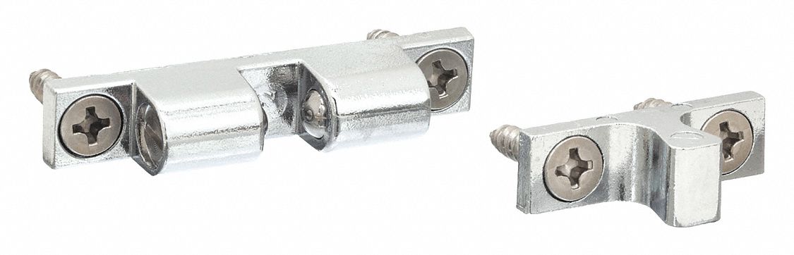 Door Catch: Zinc, Grab, 5/16 in Ht, 1 11/16 in Wd