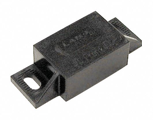 Door Catch: Plastic, Magnetic, 1/2 in Ht, 1 15/16 in Wd