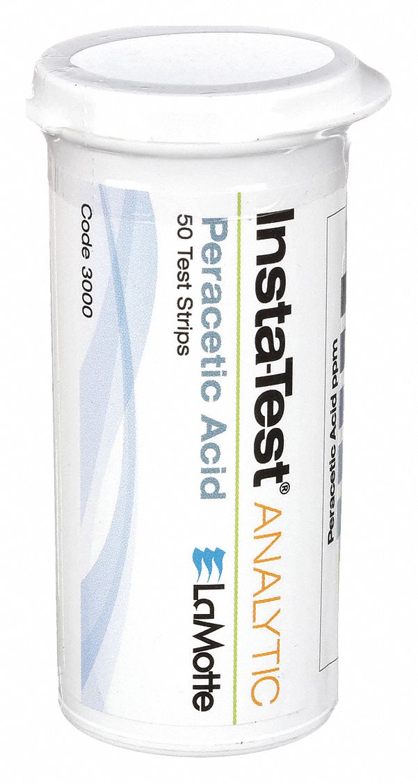 Test Strip: 0 to 160 ppm Peracetic Acid, Peracetic Acid, 50 Tests