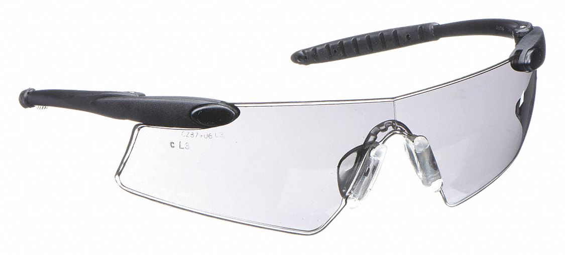 LUNETTES DE SÉCURITÉ, SANS MONTURE, ENVELOPPANTES, NYLON/PC, ANTIRAYURES, NOIR/GRIS, M, UNISEXE