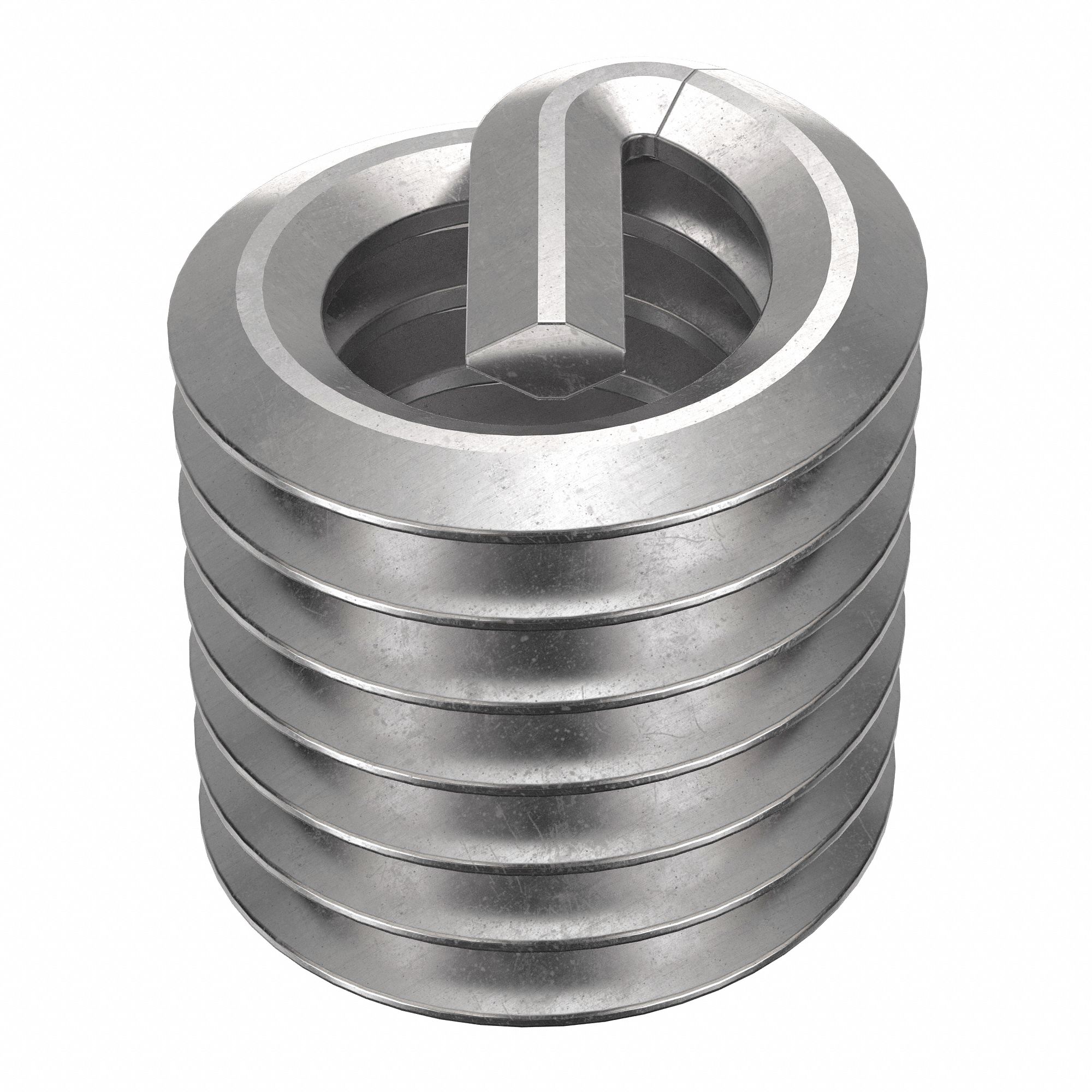 Helical Insert: Tanged Tang Style, Free-Running, #8-32 Thread Size, Stainless Steel, 12 PK