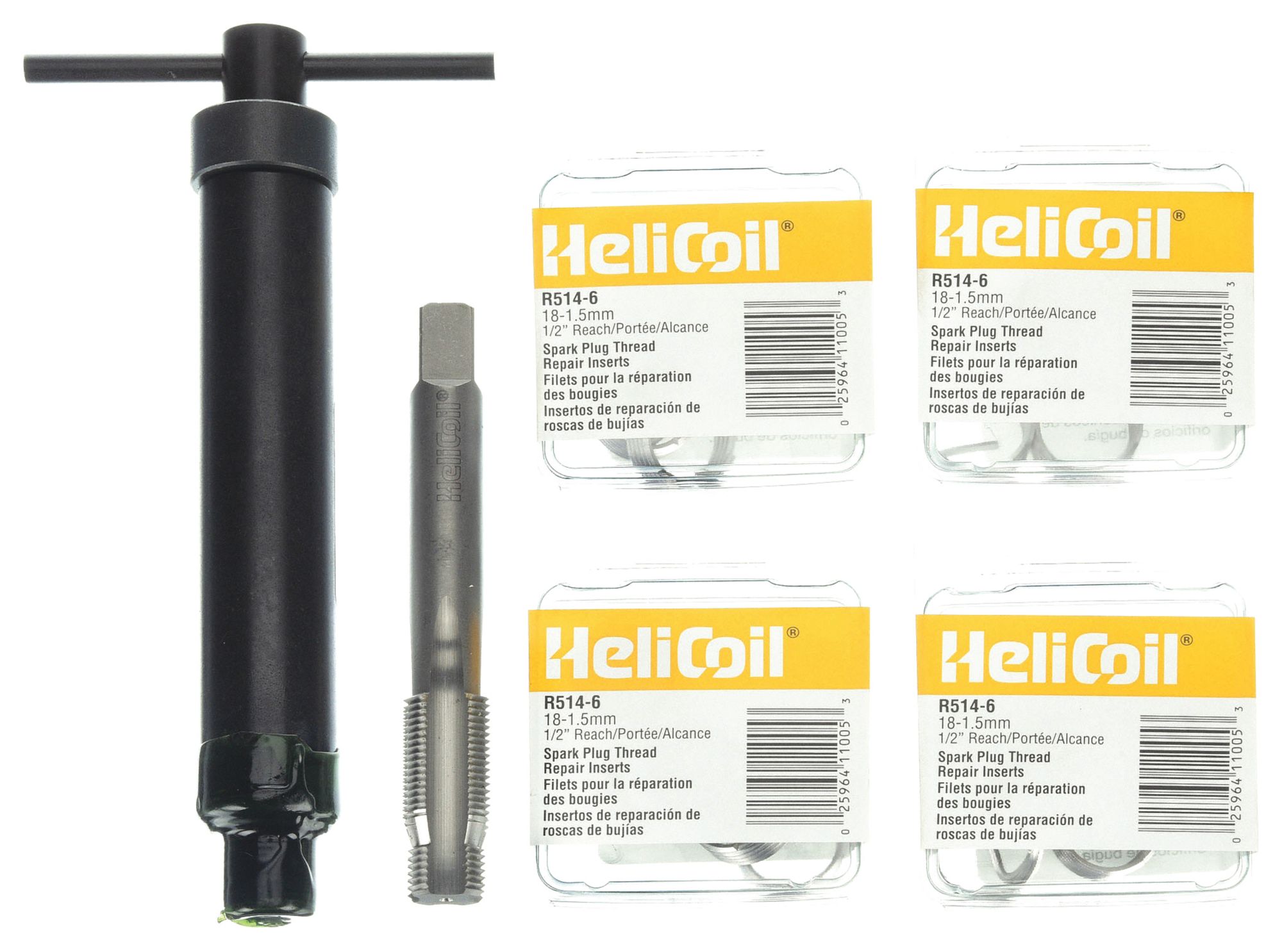 HELI-COIL Thread Repair Kit: Tanged Tang Style, Free-Running, M18-1.50  Thread Size, Stainless Steel