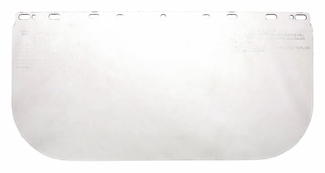 FACESHIELD VISOR, CLEAR, PC, 16 X 8 X 0.06 IN, FOR USE WITH 4EZC2/4EZC8