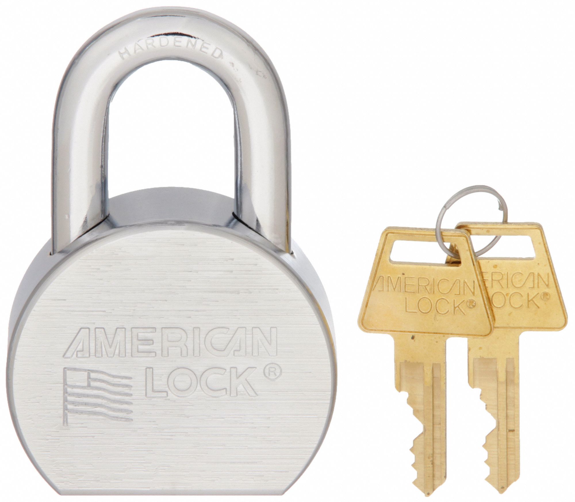 KEYED PADLOCK, 1 1/16 IN VERTICAL SHACKLE CLEARANCE, 15/16 IN HORIZONTAL SHACKLE CLEARANCE, 27234 KEY, SILVER