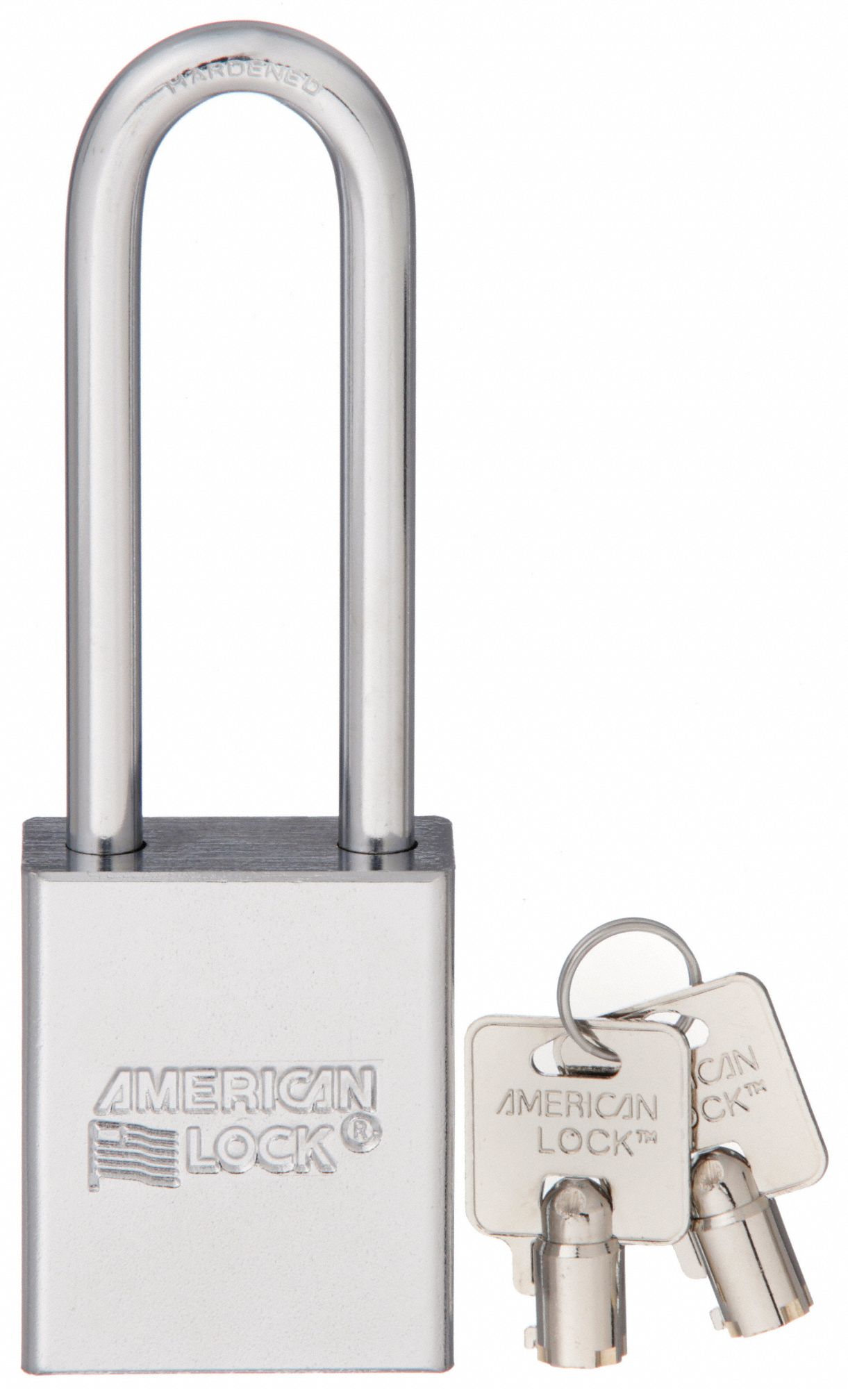 KEYED PADLOCK, 3 IN VERTICAL SHACKLE CLEARANCE, 3/4 IN HORIZONTAL SHACKLE CLEARANCE, 5/16 IN SHACKLE DIAMETER, SILVER