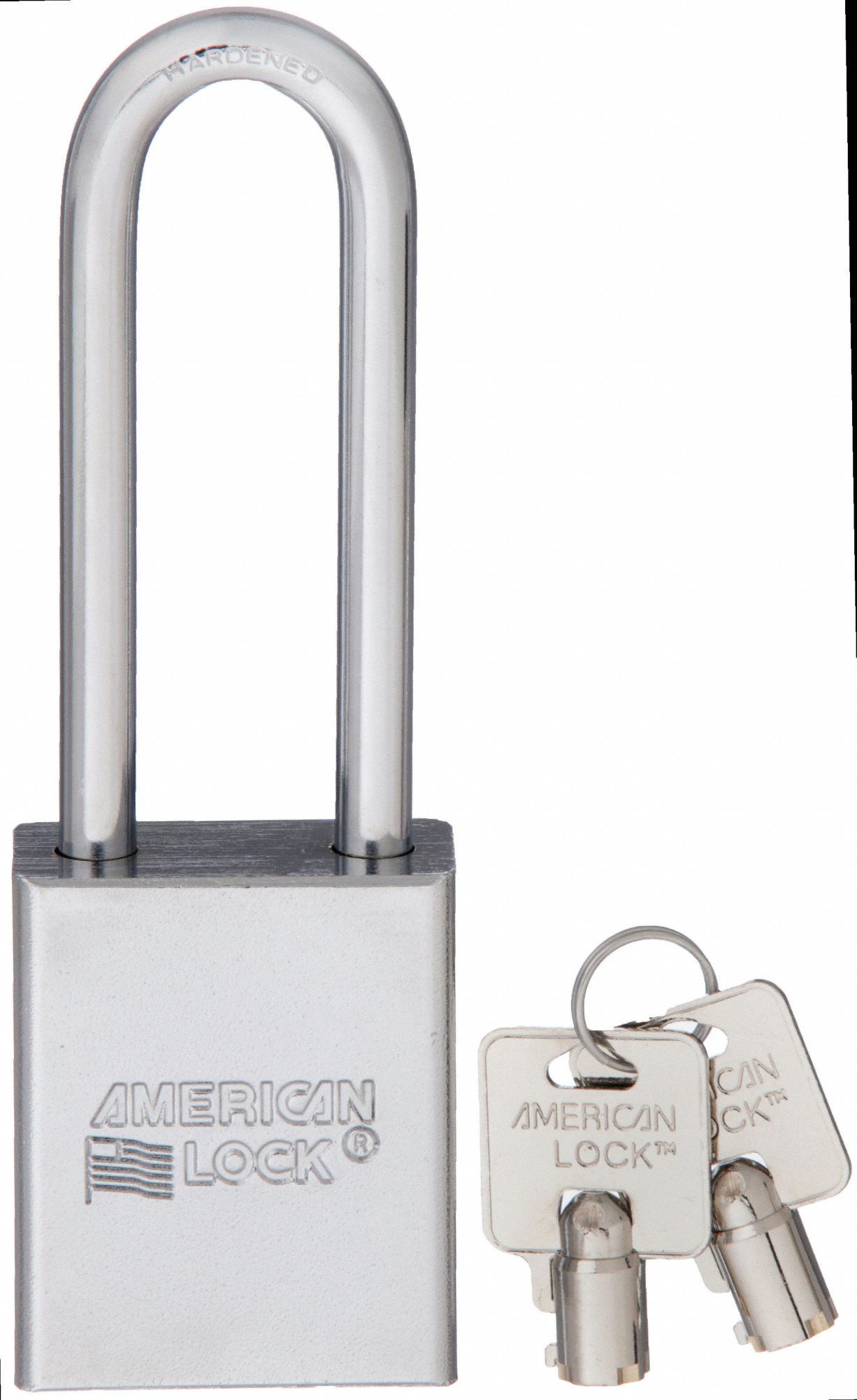 KEYED PADLOCK, 3 IN VERTICAL SHACKLE CLEARANCE, 3/4 IN HORIZONTAL SHACKLE CLEARANCE, 5/16 IN SHACKLE DIAMETER, SILVER