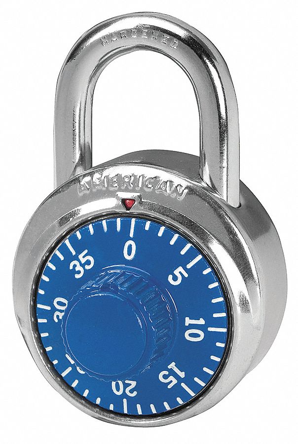 Combination Padlock,Center,1 Dial,SS