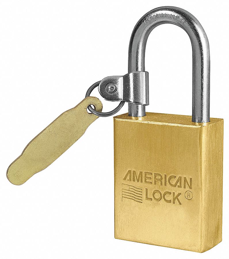 Padlock,KA,1-1/2 In H,5 Pin,Brass