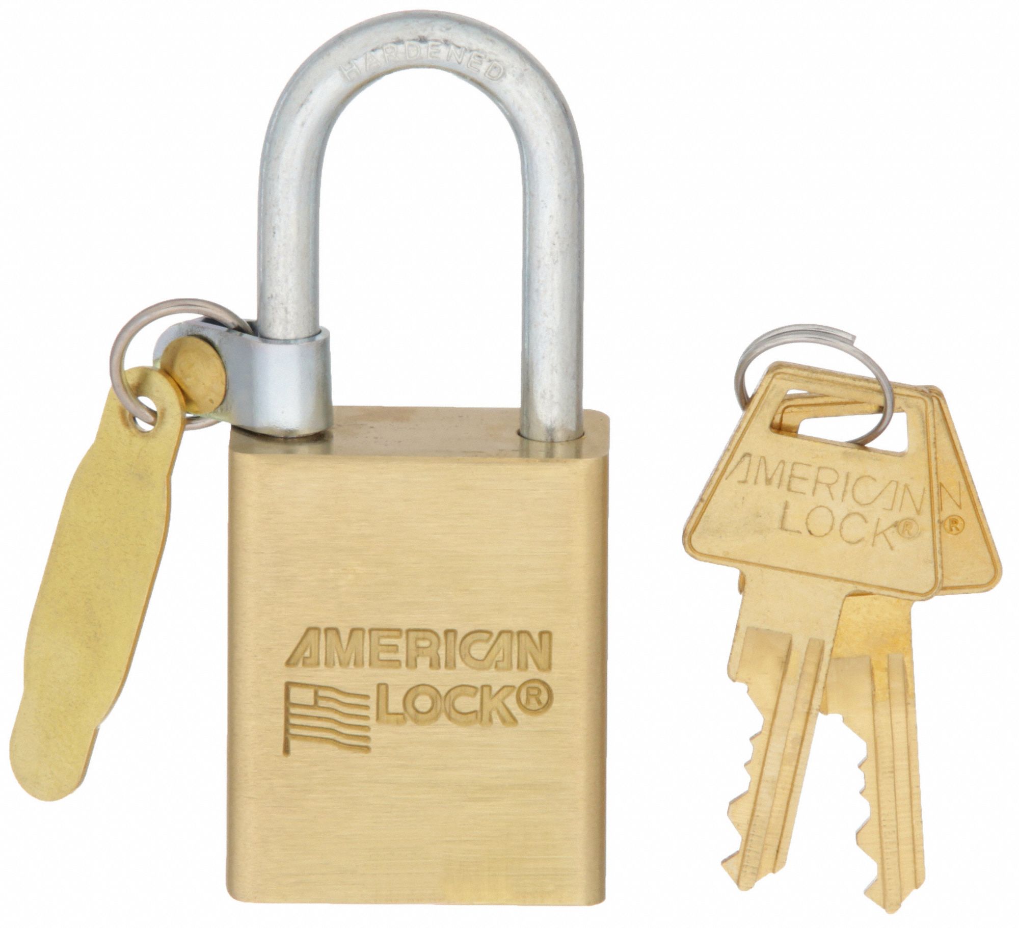 KEYED PADLOCK, 1½ IN VERTICAL SHACKLE CLEARANCE, 3/4 IN HORIZONTAL SHACKLE CLEARANCE, 5 PINS, BORON, GOLD