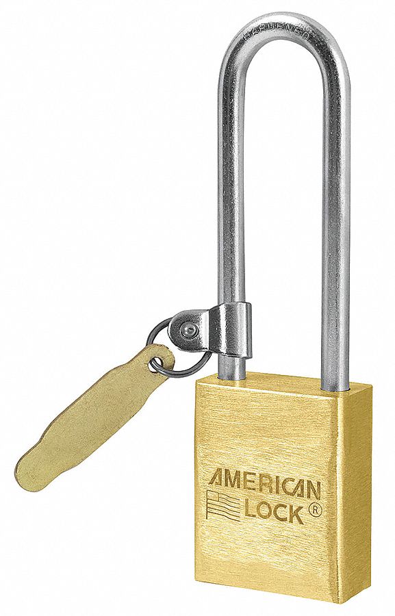 Padlock,KA,3 In H,5 Pin,Brass