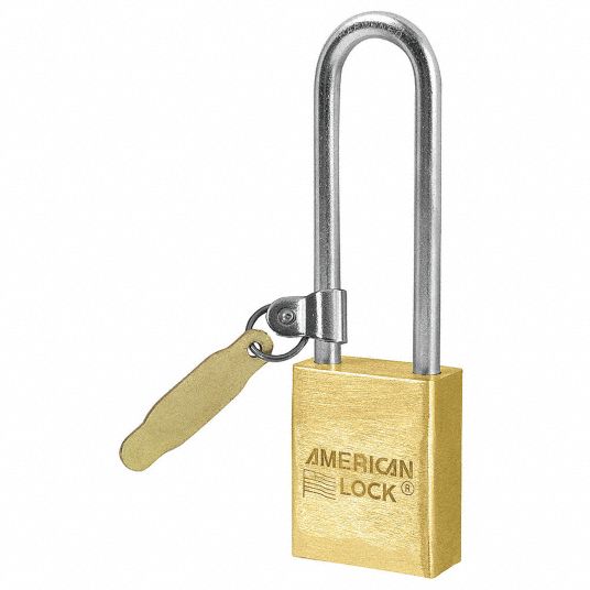 AMERICAN LOCK Keyed Alike, Padlock, Brass, Shackle Type Long Shackle