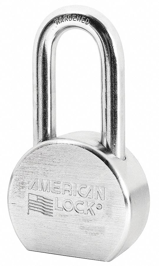KEYED PADLOCK,15/16 IN,ROUND,SILVER
