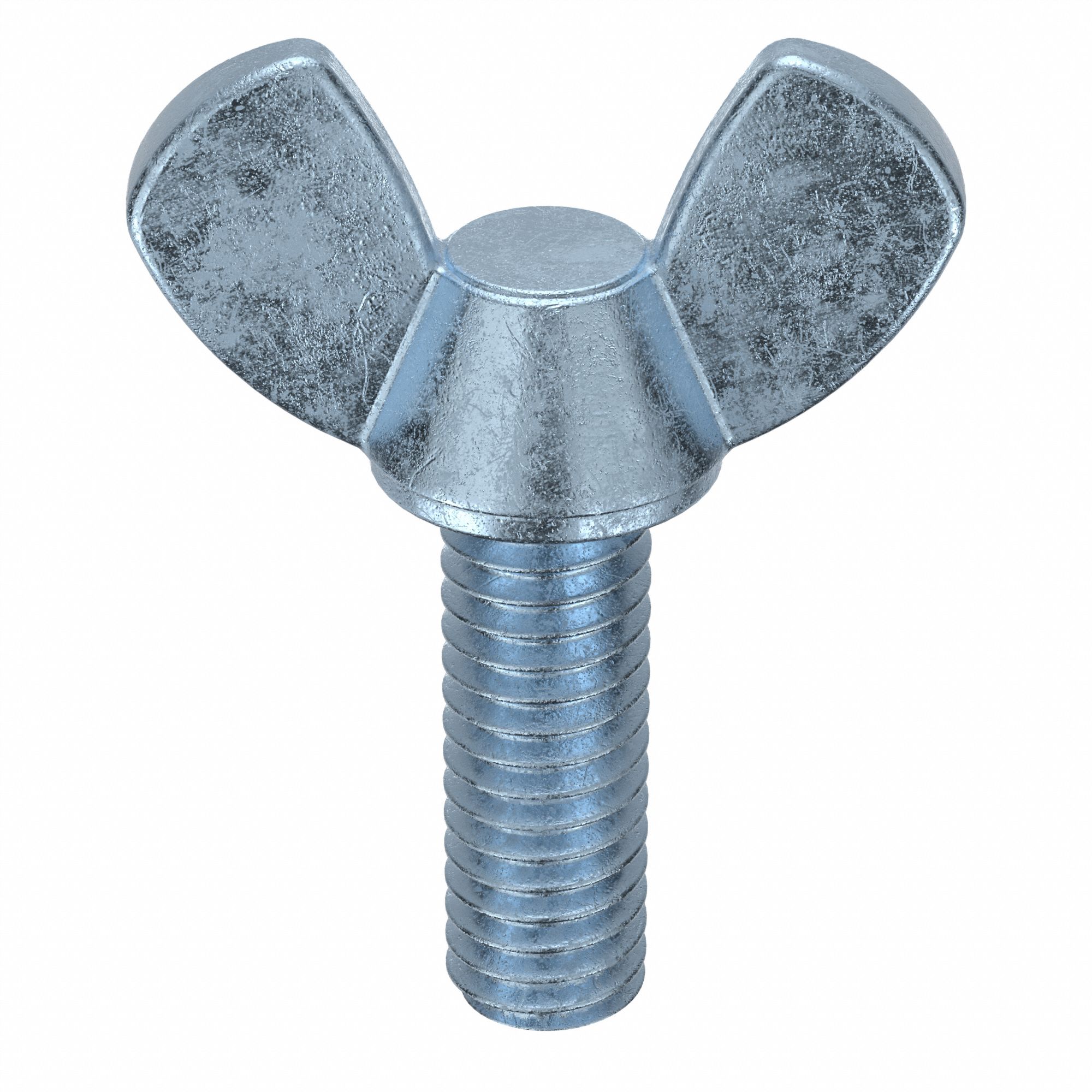 Thumb Screw: 5/16"-18 Thread Size, 1 in Lg, Smooth, Wing, Iron, Zinc-Plated