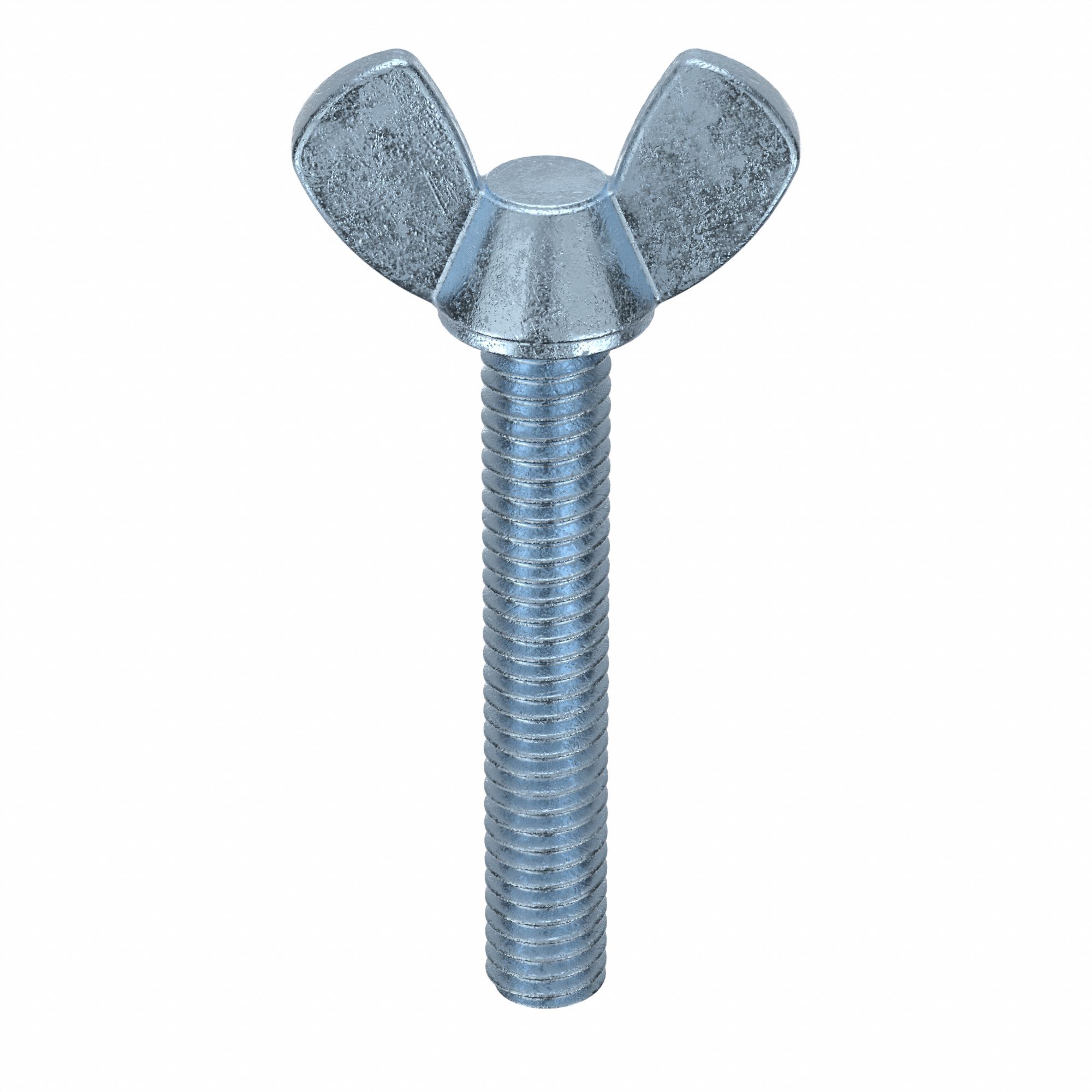 Thumb Screw: 5/16"-18 Thread Size, 2 in Lg, Smooth, Wing, Iron, Zinc-Plated