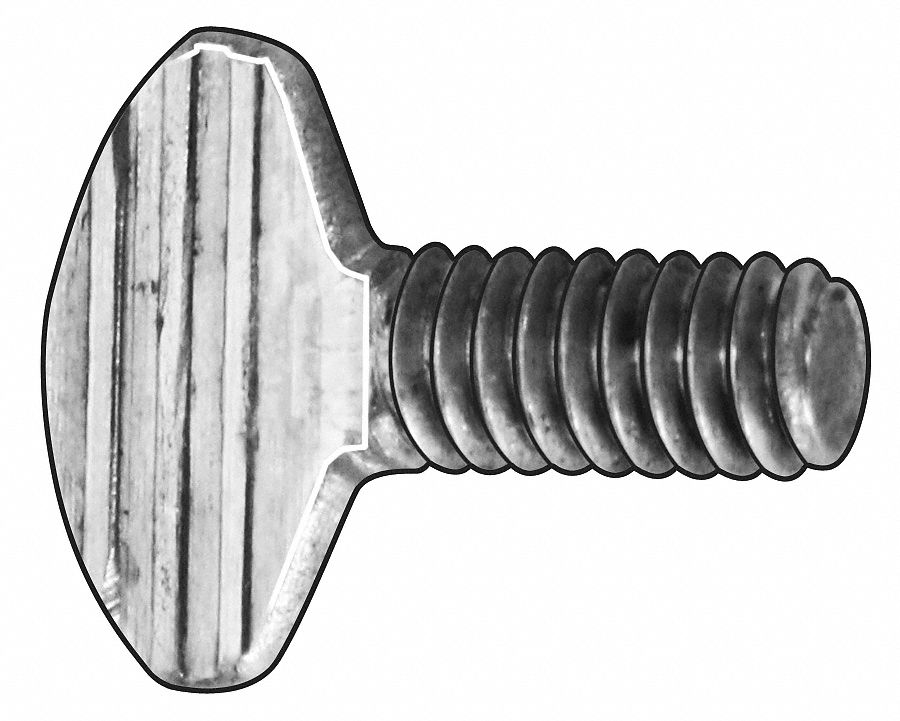 Thumb Screw, Type P: 1/4"-20 Thread Size, Spade, Steel, Zinc Plated, 0.52 in Max Head Ht, 25 PK