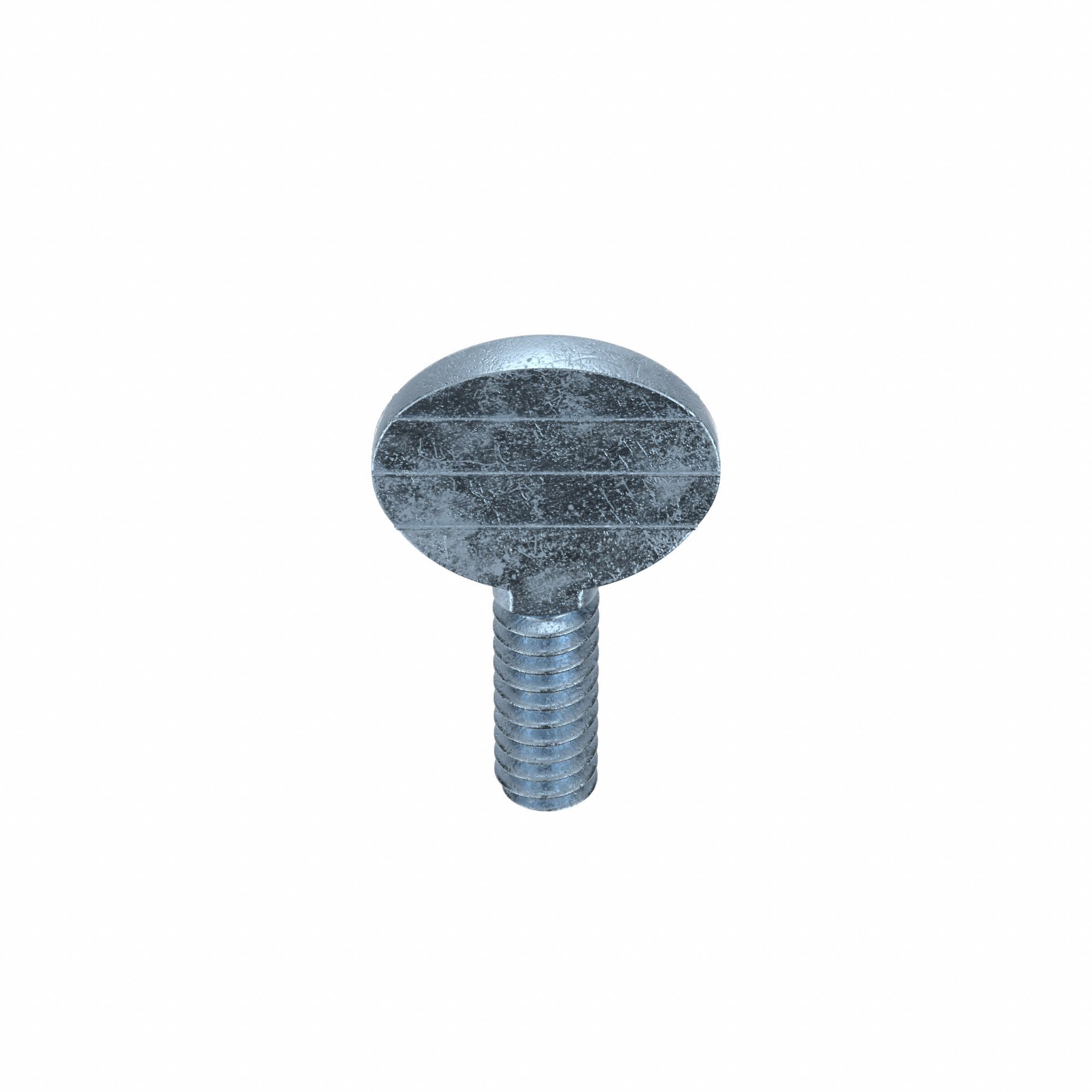 Thumb Screw: #6-32 Thread Size, 3/8 in Lg, Smooth, Spade, Steel, Zinc-Plated, 25 PK