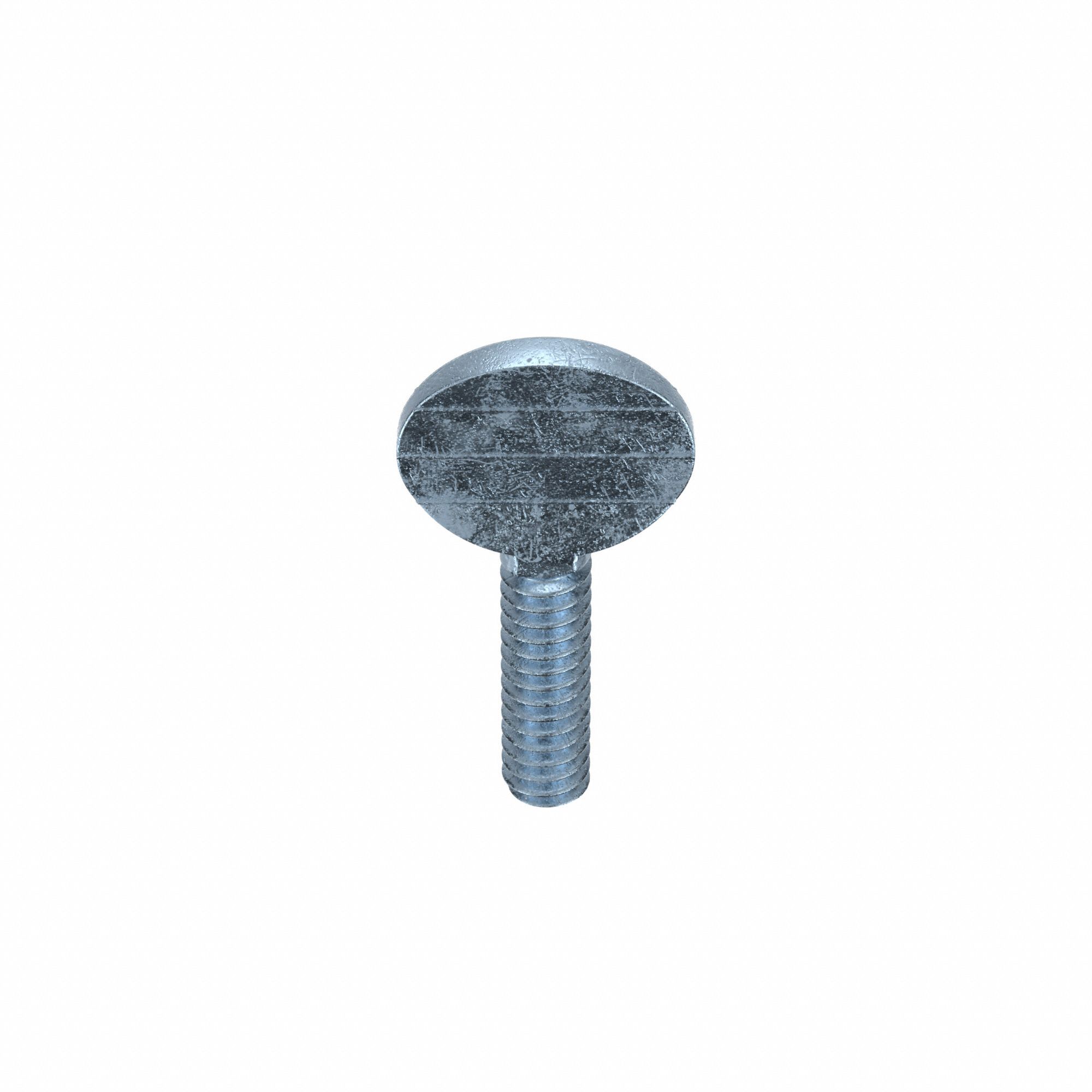 Thumb Screw: #6-32 Thread Size, 1/2 in Lg, Smooth, Spade, Steel, Zinc-Plated, 25 PK