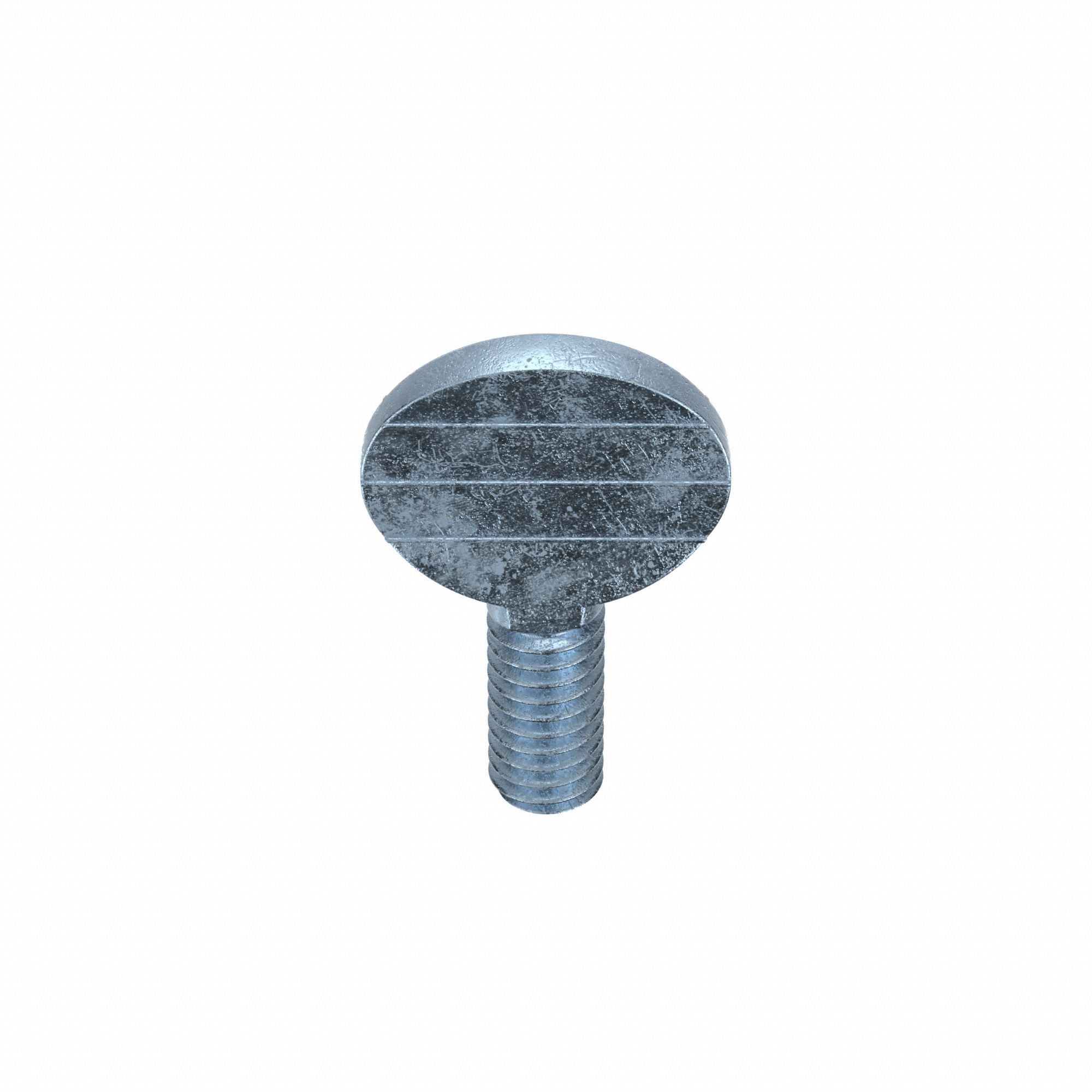 Thumb Screw: #8-32 Thread Size, 3/8 in Lg, Smooth, Spade, Steel, Zinc-Plated, 25 PK