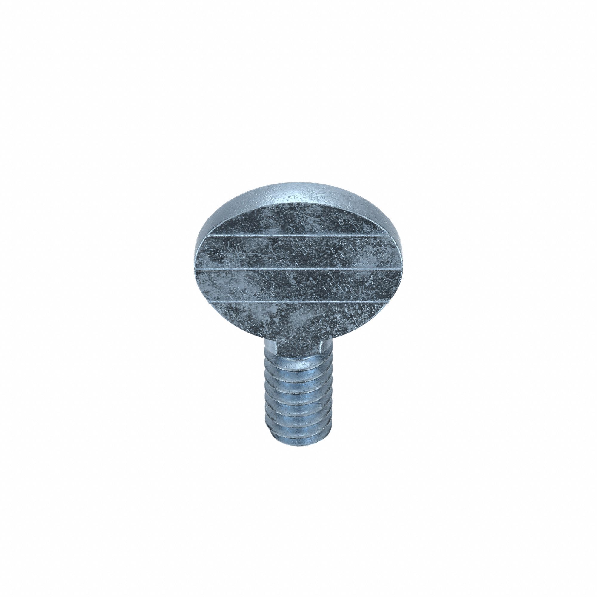 Thumb Screw: #10-24 Thread Size, 3/8 in Lg, Smooth, Spade, Steel, Zinc-Plated, 25 PK