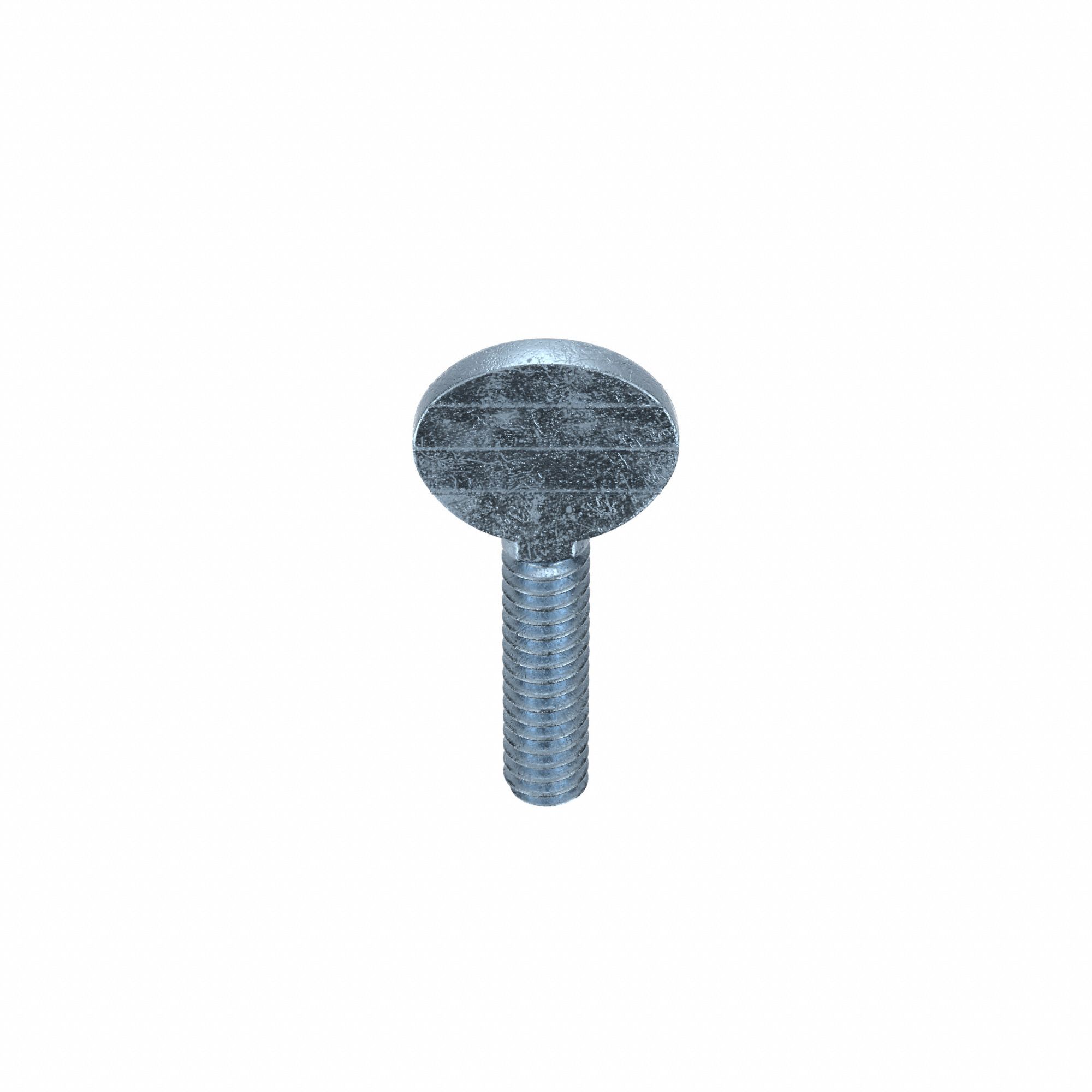 Thumb Screw: #10-24 Thread Size, 3/4 in Lg, Smooth, Spade, Steel, Zinc-Plated, 25 PK