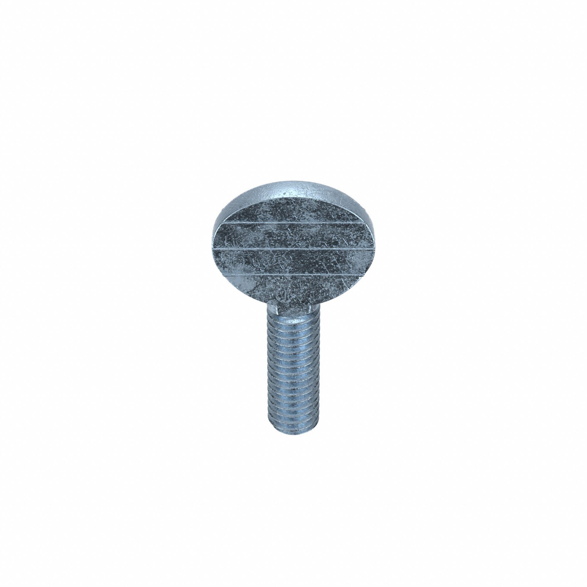 Thumb Screw: 5/16"-18 Thread Size, 1 in Lg, Smooth, Spade, Steel, Zinc-Plated, 5 PK