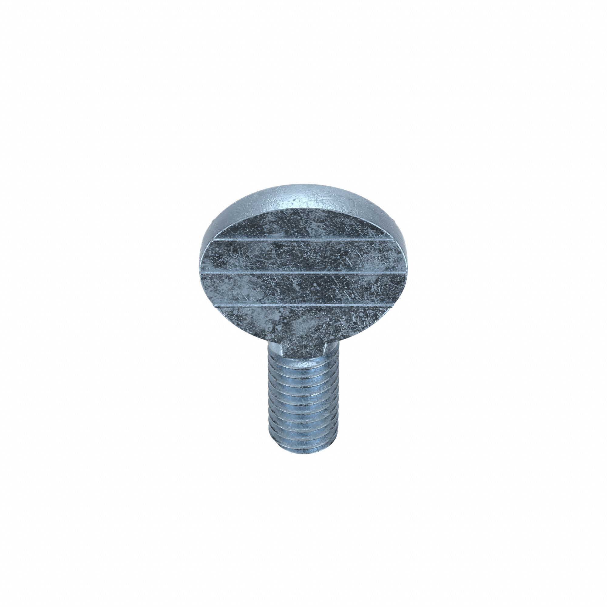 Thumb Screw: 3/8"-16 Thread Size, 3/4 in Lg, Smooth, Spade, Steel, Zinc-Plated, 5 PK