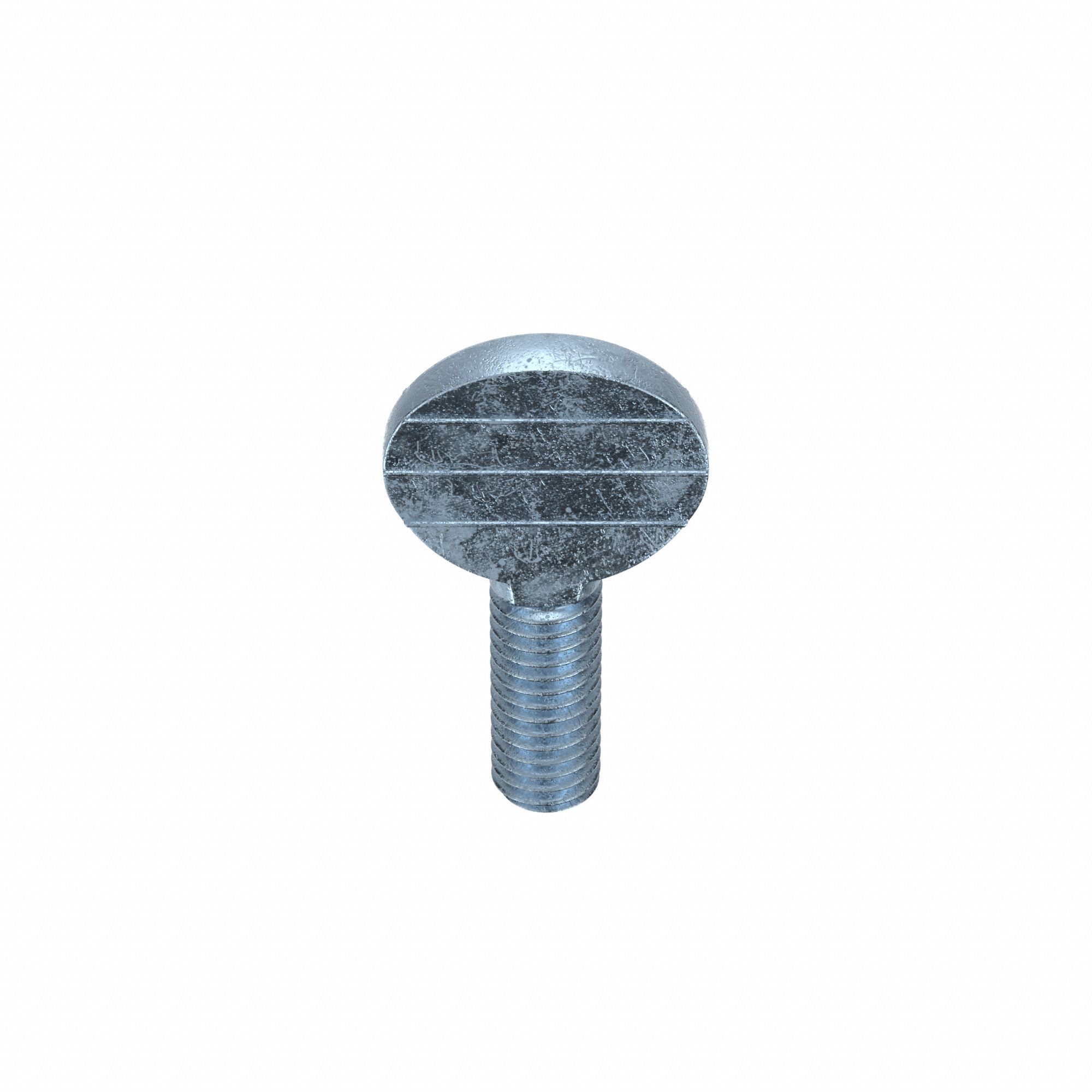 Thumb Screw: 3/8"-16 Thread Size, 1 in Lg, Smooth, Spade, Steel, Zinc-Plated, 5 PK