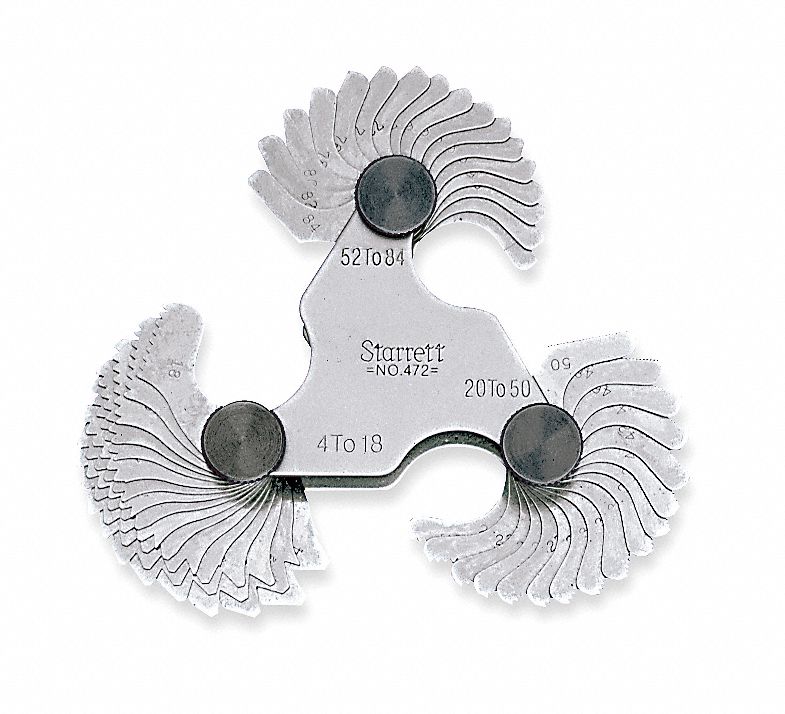 Screw Pitch Gage, Number of Leaves 51, Locking Device Thumb Screw