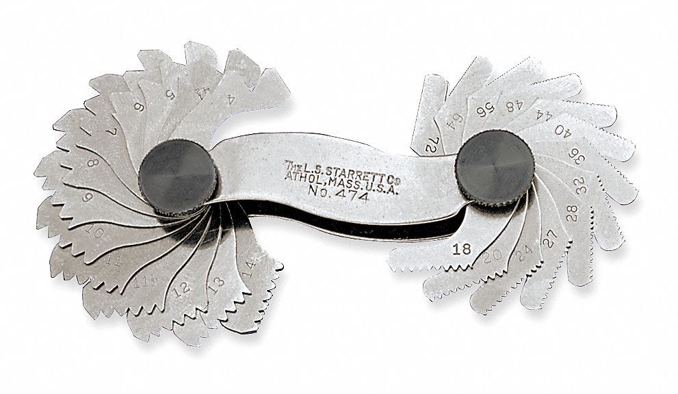 Screw Pitch Gage, Number of Leaves 28, Locking Device Thumb Screw