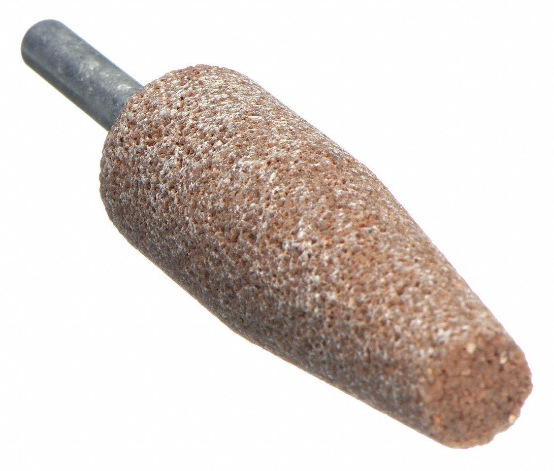 VITRIFIED MOUNTED POINT, ¾ IN DIAMETER, ALUMINUM OXIDE, 36 GRIT, A1