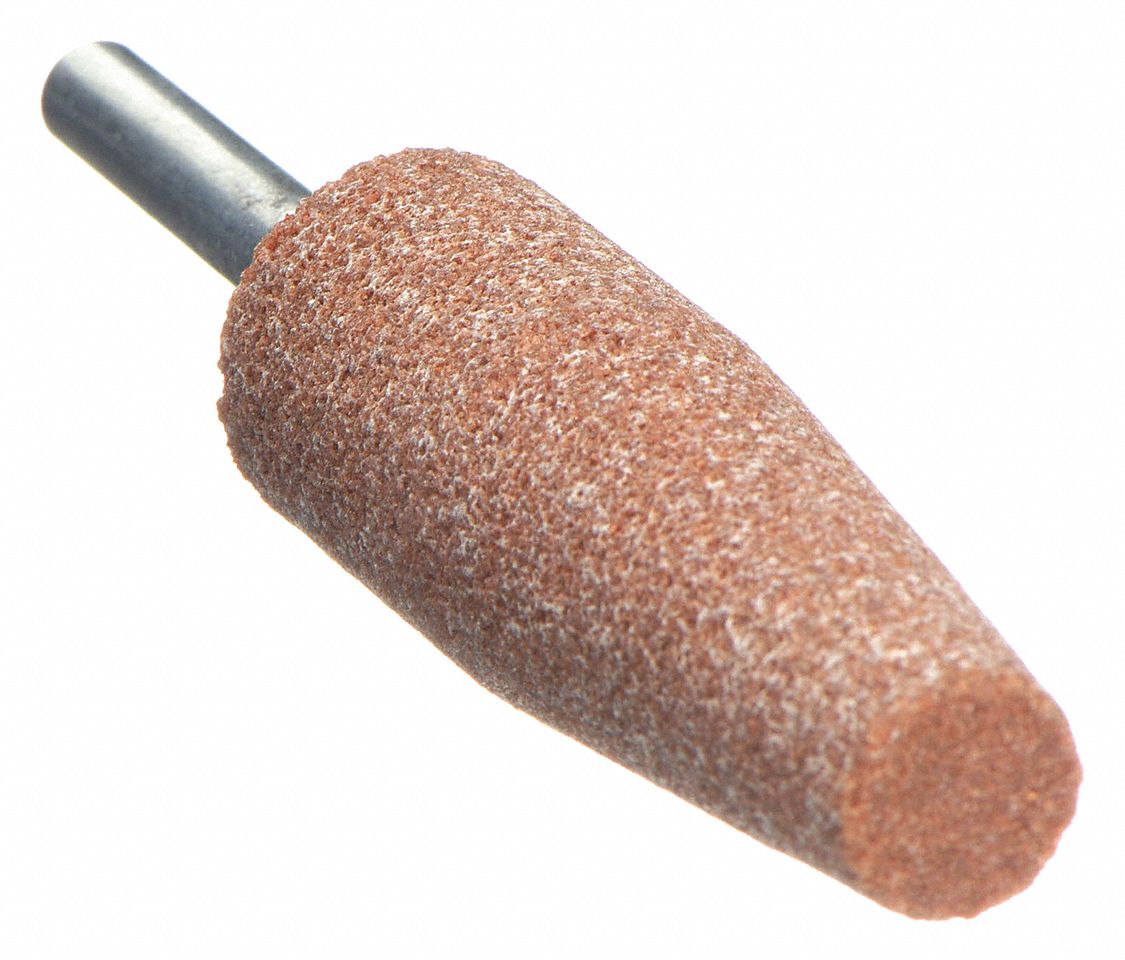 VITRIFIED MOUNTED POINT, ¾ IN DIAMETER, ALUMINUM OXIDE, 60 GRIT, A1
