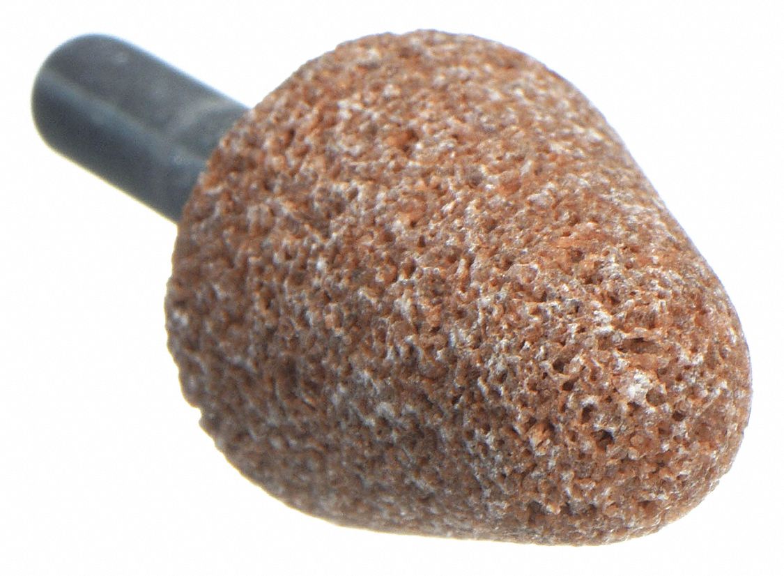 VITRIFIED MOUNTED POINT, ¾ IN DIAMETER, ALUMINUM OXIDE, 36 GRIT, A5