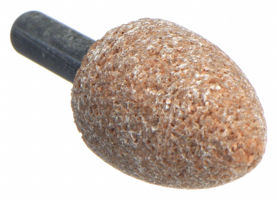 VITRIFIED MOUNTED POINT, 11/16 IN DIAMETER, ALUMINUM OXIDE, 36 GRIT, A12