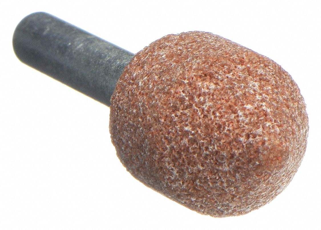 Vitrified Mounted Point: 11/16 in Dia, Aluminum Oxide, 60 Grit, A14