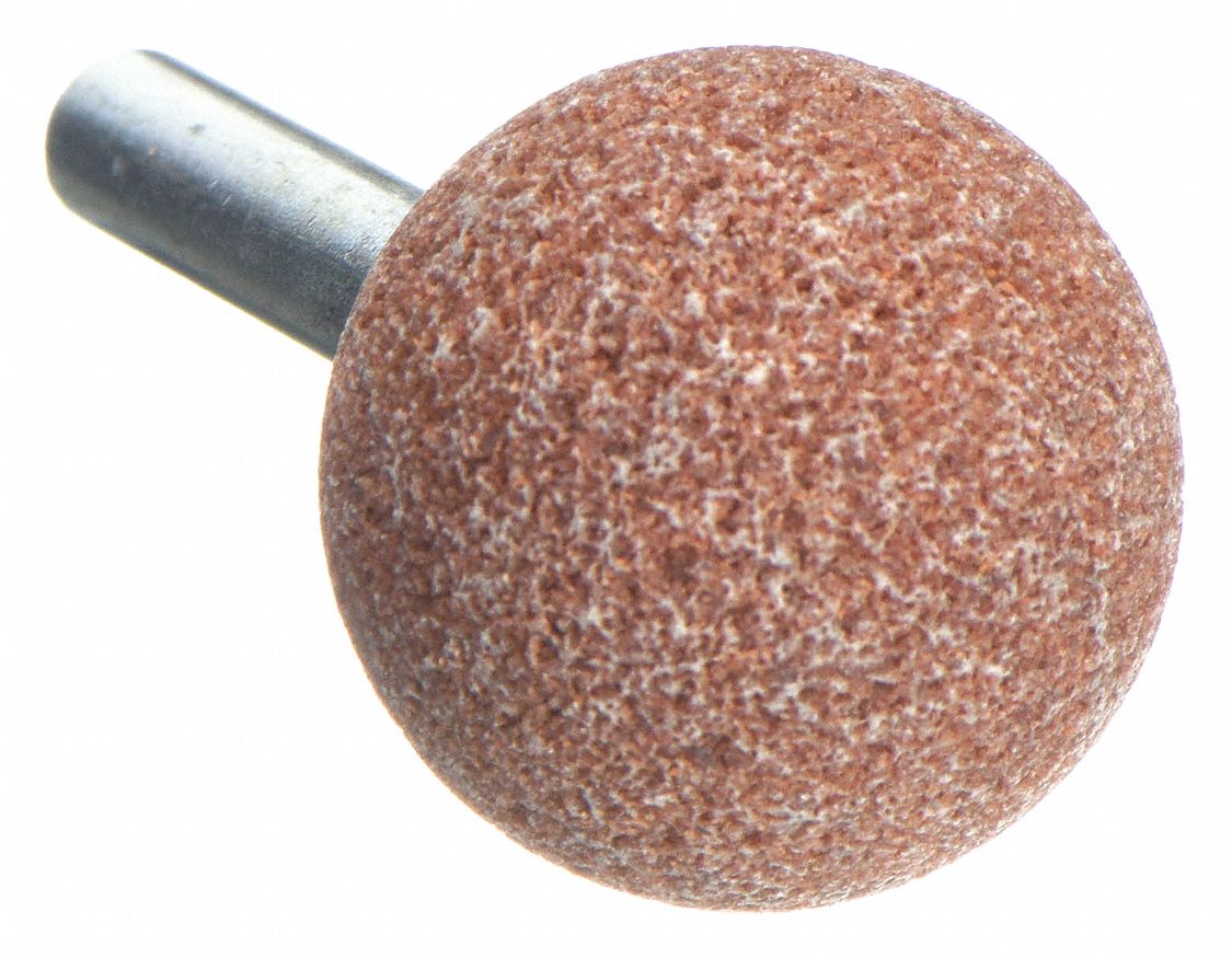 VITRIFIED MOUNTED POINT, 1 IN DIAMETER, ALUMINUM OXIDE, 60 GRIT, A25