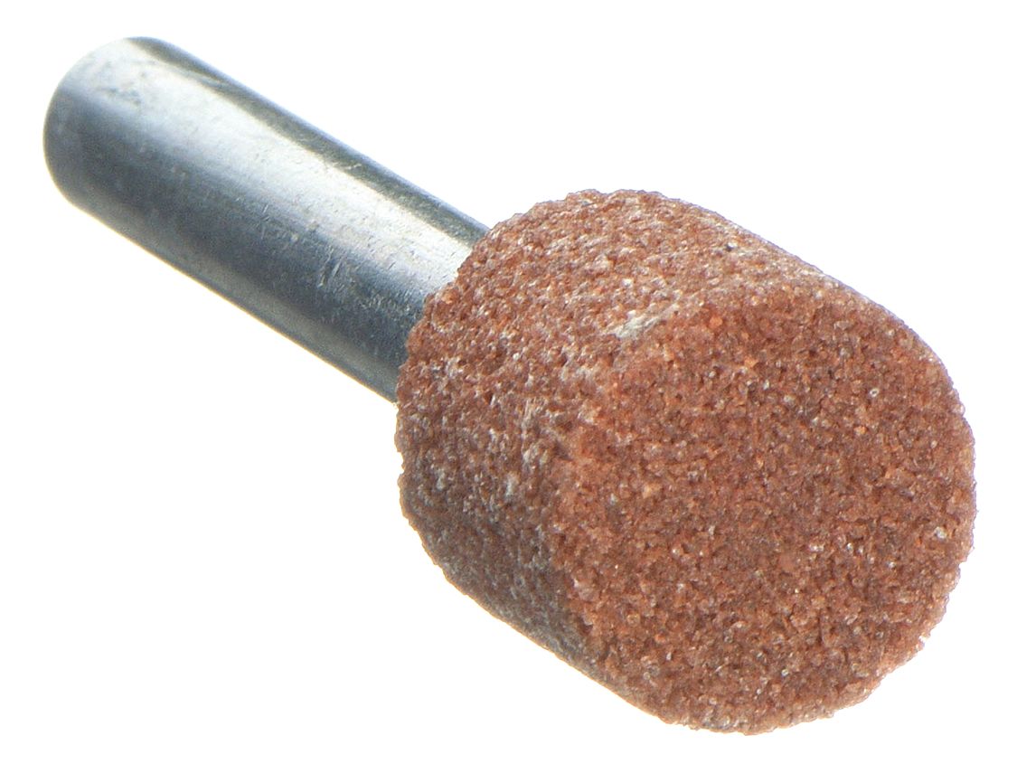 Vitrified Mounted Point: 1/2 in Dia, Aluminum Oxide, 60 Grit, W185