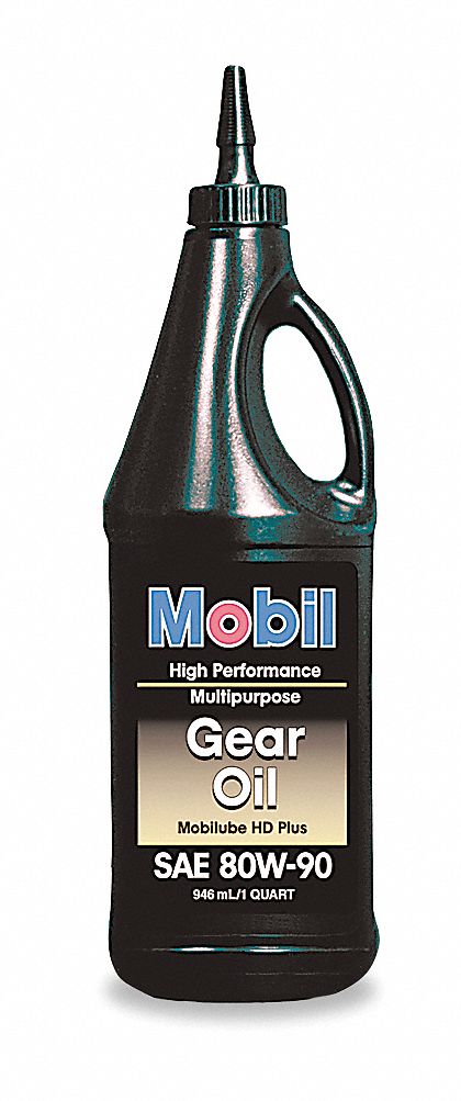 MOBIL Gear Oil: 1 qt Container Size, Bottle, 80W-90, 103 Viscosity Index