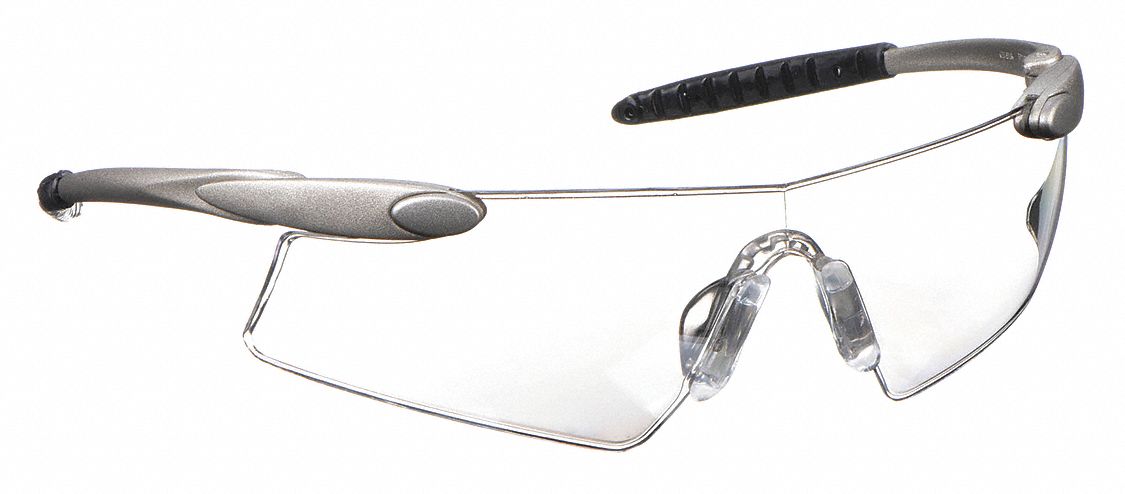 SafetyGlasses, Clear, Mirrored, Silver