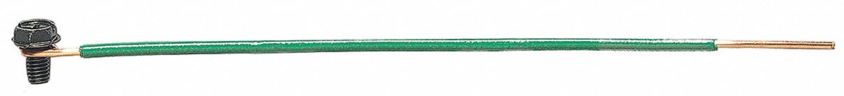GROUNDING PIGTAIL, GROUNDING PIGTAIL, STEEL, GREEN, FASTENING GROUND CONDUCTOR