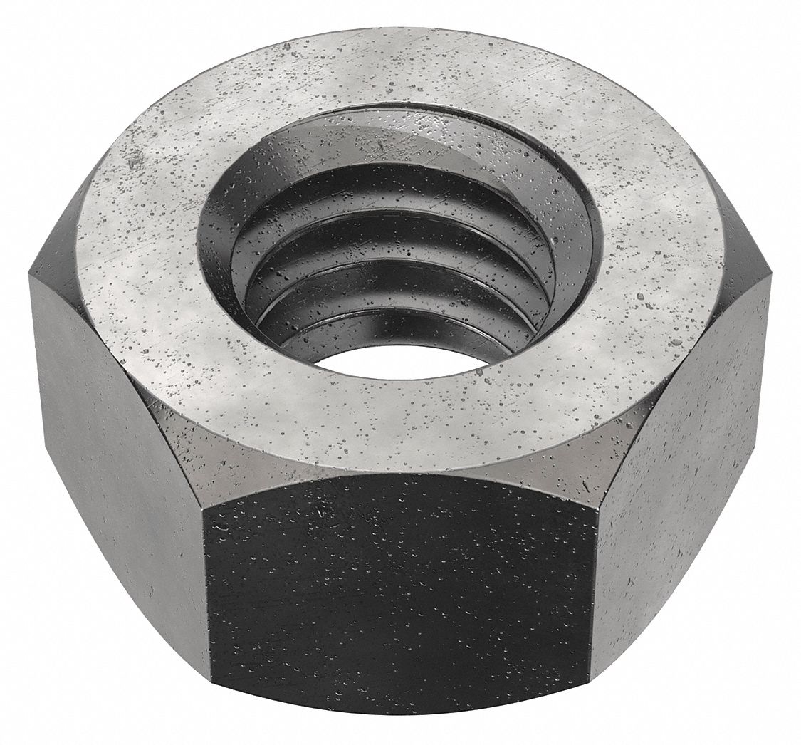 Hex Nut: Std Hex, 5/16"-18 Thread, 1/2 in Hex Wd, 17/64 in Hex Ht, Steel, Grade 8, Plain, 100 PK